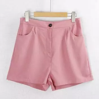 1056 Suit Set Spring/Summer Lapel Double Breasted Long sleeve Pink Long sleeve Outerwear + High Waist Zip-up Wide Leg Shorts Cherry Blossom shorts L