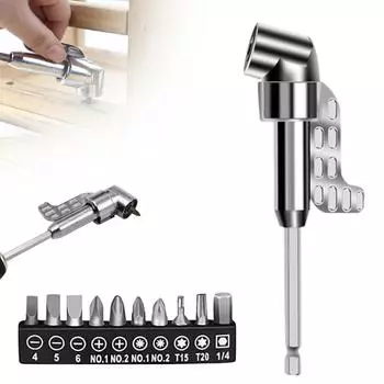 105 Degree Right Angle Drill Adapter,Drill Driver Extension Bit Power Screwdriver Socket Adapter One Size