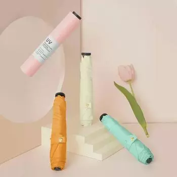 105 г ультралегкий портативный зонт из 5-слойного углеродного волокна - ультратонкий, с защитой от УФ-излучения, разработанный для женщин 50CM*5 Bones