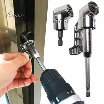 105-градусный угловой адаптер для дрели, универсальный, устойчивый к коррозии, простой в установке, вращающийся шестигранный хвостовик, угловая насадка для дрели Short серебряный