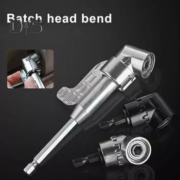 105-градусный угловой адаптер для дрели, универсальный, устойчивый к коррозии, простой в установке, вращающийся шестигранный хвостовик, угловая насадка для дрели Short серебряный