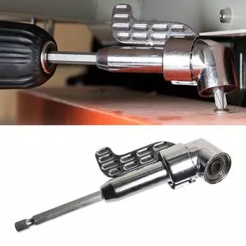 105-градусный угловой адаптер для сверла, универсальный, устойчивый к коррозии, простой в установке, вращающийся Short серебряный