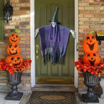 105 см темный подвесной мрачный жнец безликий призрак в черном халате ужасов для лучших подвесных украшений на Хэллоуин домашнее украшение 1pc зелёный