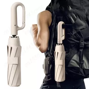 Автоматический складной зонт 105 см, двойной, большой, прочный, ветрозащитный зонт, обратный автоматический зонт для путешествий на открытом воздухе чёрный