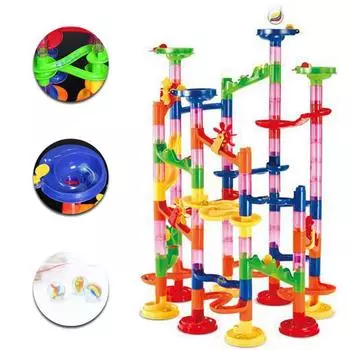 105Pcs/Set Race Game Run Пластиковые шарики-лабиринты Трек Дом Строительный блок Игрушки