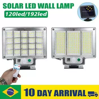 106/192LED наружный солнечный настенный светильник с датчиком движения пульт дистанционного управления IP65 водонепроницаемый солнечный настенный светильник для патио гаража садовое освещение Solar Lamp