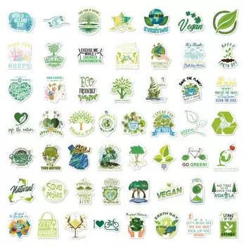 106 шт./компл., наклейка на книгу, водонепроницаемая чашка с узорами, декоративная зеленая экологическая тема, самоклеящаяся наклейка в стиле граффити, поставка