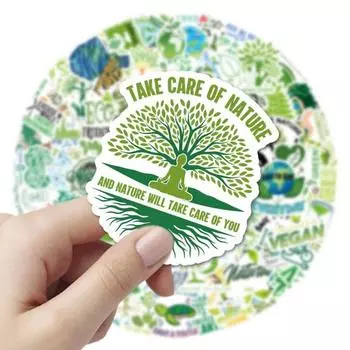 106 шт./компл. самоклеящиеся наклейки для руководства, водонепроницаемые, экологически чистые, богатые узоры, декоративные граффити, зеленая наклейка на чашку