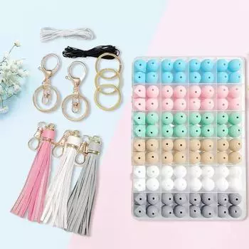 106 шт. Круглые силиконовые бусины набор для изготовления брелоков набор для изготовления ожерелий браслетов ювелирных изделий