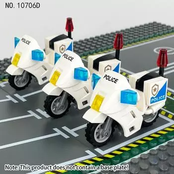 10706D Железный мотоцикл Валькирия, белая полицейская машина, детские строительные блоки