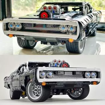 1077PCS Технический Dodge Charger Модель гоночного автомобиля Строительные блоки Кирпичи Игрушки из фильма Форсаж Подарок для мальчиков и детей