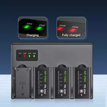 10800 мАч NP-F980 NP-F970 NPF960 NPF970 Аккумулятор с быстрым зарядным устройством для ЖК-дисплея для Sony PLM-100 CCD-TRV35 MVC-FD91 MC1500C NP-F550 чёрный