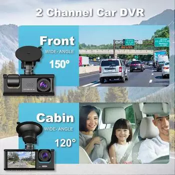 1080P Автомобильный видеорегистратор WIFI Видеорегистратор для автомобилей 3 Объектива Видеорегистратор Передняя Внутренняя Камера для Автомобильного Видеорегистратора Черный Ящик Автомобильные Аксессуары 32G