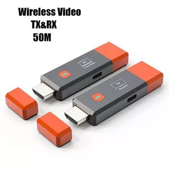1080P беспроводной HDMI-совместимый передатчик и приемник удлинитель комплект TV Stick Dongle адаптер 50M для ПК камеры ноутбука для проектора монитора телевизора