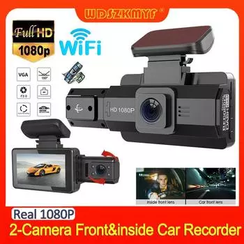 1080P Dash Cam для автомобилей Автомобильный видеорегистратор с двумя объективами Передняя камера Видеорегистратор WIFI Автомобильная камера для автомобиля Ночное видение Автомобильные аксессуары NONE