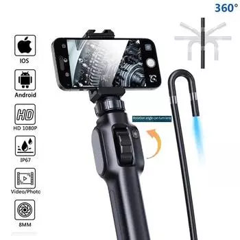 1080P HD Автомобильный осмотр промышленный эндоскоп Type-C 360° двунаправленный вращающийся шарнир IP64 Водонепроницаемая камера IOS Android Универсальный 1M Single For Type-C