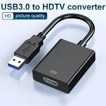 1080P HD USB 3.0 - HDMI-совместимый адаптер-конвертер Внешние HDMI USB-адаптеры Видеоадаптер Кабель для ПК Ноутбук Проектор USB 2.0 to HDMI