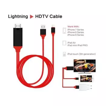 1080P HDTV кабель для Lightning Digital AV адаптер для 11 12 13 8-контактный USB-кабель для красный