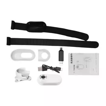 1080P Камера для домашних животных Ошейник для кошек Камера для ошейника для собак 90 градусов Широкоугольная камера для ошейника для собак Мини Спортивная камера белый