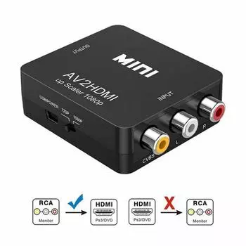1080P RCA Композитный CVBS AV в HDMI Видео Аудио Конвертер Бокс Адаптер AV2HDMI