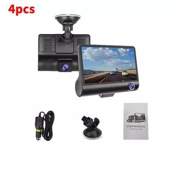 1080p В 4 Автомобильный Видеорегистратор Двойной Передний и Задний Видеорегистратор Ночной Видеорегистратор 2 Lens