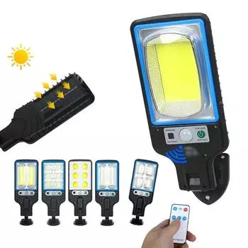 108 COB датчик уличного освещения 3 режима освещения наружные водонепроницаемые защитные солнечные лампы для сада патио дорожка дистанционное управление свет 6-10W