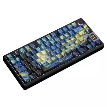 108 клавиш, колпачки для клавиш Van Gogh, полупрозрачный PBT, двойной боковой принт, блестящий колпачок с подсветкой, ISO-ключ для механической клавиатуры MX