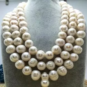 108 Когда бусины 10-11 мм из натурального жемчуга, цепочка-свитер, длинное ожерелье