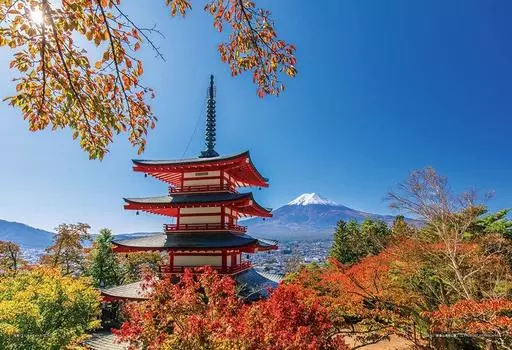 108 Piece Jigsaw Puzzle Autumn Scenery of Arakurayama Sengen Park Large Piece x (Yamanashi) (26 38cm)