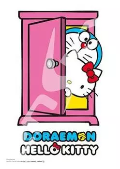 108 piece jigsaw puzzle DORAEMON HELLO KITTY appears together! (18.2x25.7cm)