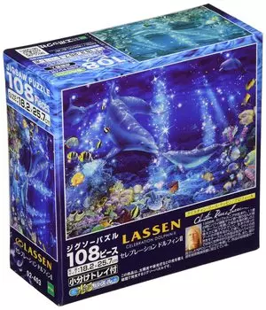 108 Piece Jigsaw Puzzle Lassen Celebration Dolphin II [Glowing Puzzle] (18.2x25.7cm)