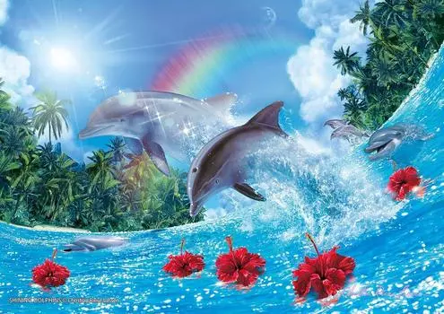 108 Piece Jigsaw Puzzle Lassen Shining Dolphins (18.2x25.7cm)