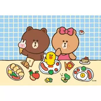108 Piece Jigsaw Puzzle - Line Friends Brunch (Mini) (Framed), popular Korean puzzle
