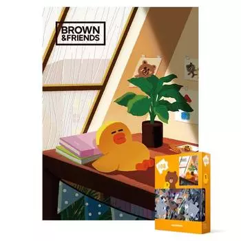 108 Piece Jigsaw Puzzle - Line Friends Leisurely Weekend, popular Korean puzzle