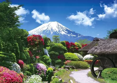108 piece jigsaw puzzle Oshino and Fuji in bloom Mt. (18.2x25.7cm)