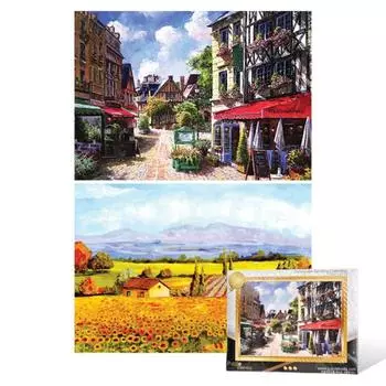 Пазл из 108 деталей / Sunflower Field Cafe Street (2 типа) (мини), популярная корейская головоломка