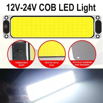 108LED 12-24V автомобильный светодиодный ночной светильник для чтения, внутренний светильник, потолочный светильник с кнопкой переключателя для фургона, грузовика, лодки-кемпера