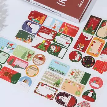 108Pcs/12Sheets Christmas Stickers Packaging Sealing Labels Baking Gift Decor One Size