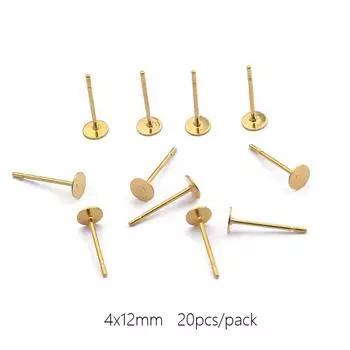 10-100 шт./лот, фурнитура для сережек, штифты для сережек, шпильки для изготовления ювелирных изделий, золотые ушки сзади, серебристые для сережек «сделай сам» KC Gold 3mm 10Set