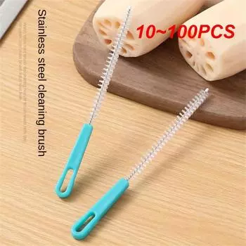 10~100 шт. Щетка для всасывающей трубки, гибкая стальная проволока, мощная нейлоновая щетка для очистки, высококачественный материал