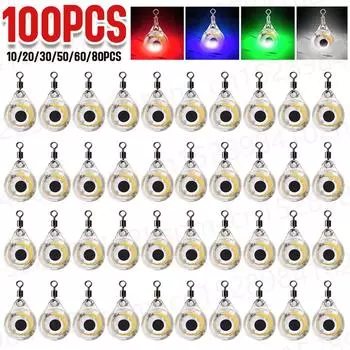 10-100 шт., светильник для рыболовной приманки в форме глаза, мини-светильник для рыболовной приманки, светодиодный светильник для глубокой подводной рыбалки, приманка для кальмара, светящаяся приманка для рыбалки 10PCS