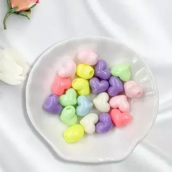 10*11,5 мм 20 шт. акриловые сердечки однотонные свободные бусины ручной работы материал для браслетов своими руками изготовление ювелирных изделий ожерелье модные аксессуары темно-розовый