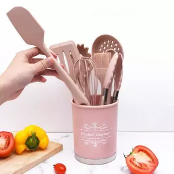 10/11 шт. силиконовая кухонная утварь с антипригарным покрытием кухонная утварь набор лопатка лопатка для взбивания яиц набор инструментов для приготовления пищи blue(10pcs)