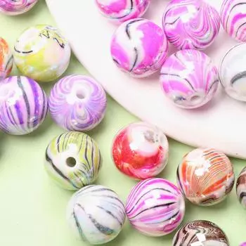 10/12/14 мм 20/10/5 шт. акриловые россыпи разноцветных бусин для самостоятельного изготовления кулонов, ожерелий, браслетов, ювелирных изделий, полоса AB, аксессуары 14mm 5Pcs разноцветный