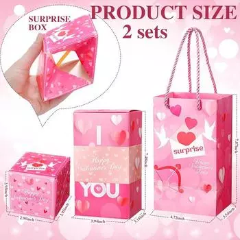 10/12/16/20 Сюрприз Взрыв Подарочная Коробка Денежный Прыжок Взрывающаяся Коробка С Конфетти Для Денег Карты Фото С Днем Рождения Годовщина 10pcs розы красного