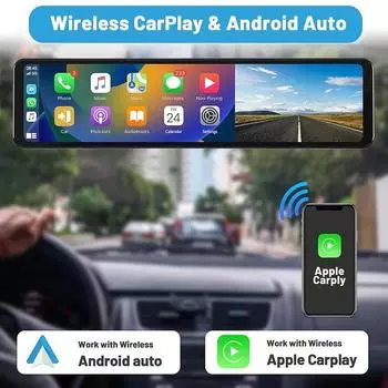 10/12-дюймовое зеркало заднего вида 4K Carplay и Android AutoWifi Видеорегистратор Видеорегистратор для автомобильного видеорегистратора GPS-навигация Камера заднего вида NONE