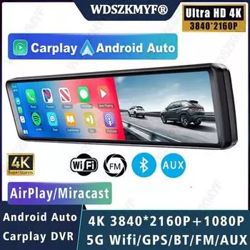 10/12-дюймовое зеркало заднего вида 4K Carplay и Android AutoWifi Видеорегистратор Видеорегистратор для автомобильного видеорегистратора GPS-навигация Камера заднего вида NONE