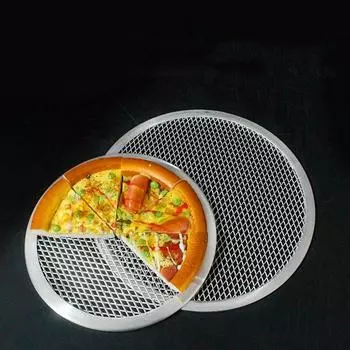 10-12 Inch Metal Net Non Stick Pizza Screen Pan Baking Tray New Seamless Aluminum Metal Net Bakeware Kitchen Tools Pizza 10 серебряный