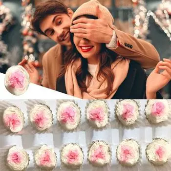 10/12 шт. Изысканные бессмертные цветы, многоцветные розы, торт, поддельные сохраненные цветочные головки 3