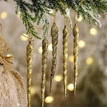 10/12 шт. Рождественская имитация льда, подвесное украшение на елку, искусственная сосулька, зимняя вечеринка, рождественское новогоднее украшение Navidad 2024